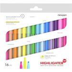 Kit Marca Texto NewPen Slim - Caneta - 16 ou 6 Cores - Pastel e Neon