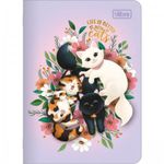 Caderneta Grampeada Tilibra Purrfect Cats - 32 Folhas - Gatinho Fofo