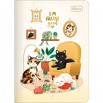Caderneta Grampeada Tilibra Purrfect Cats - 32 Folhas - Gatinho Fofo
