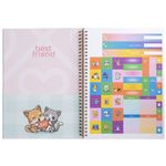 Caderno BRW Capa Dura Pautado Best Friend Pet Gatinho e Cachorrinho - 200x275mm
