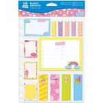 Kit 14 Bloco Adesivo Cis - Doces Comidinhas Nuvem Cacto Fun Bichinhos Patinha Arco-Íris - Recados, Pontilhado, Checklist