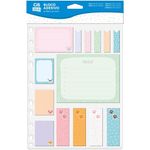Kit 14 Bloco Adesivo Cis - Doces Comidinhas Nuvem Cacto Fun Bichinhos Patinha Arco-Íris - Recados, Pontilhado, Checklist