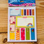 Kit 14 Bloco Adesivo Cis - Doces Comidinhas Nuvem Cacto Fun Bichinhos Patinha Arco-Íris - Recados, Pontilhado, Checklist