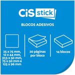 Kit 14 Bloco Adesivo Cis - Doces Comidinhas Nuvem Cacto Fun Bichinhos Patinha Arco-Íris - Recados, Pontilhado, Checklist
