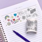 Washi Tape para Colorir LeoArte - Lettering, Doodles, Botânica