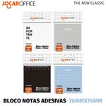 Bloco de Notas Adesivas Jocar Office 100 Folhas - Recados, Lembretes, Preto, Checklist, Régua, Importante