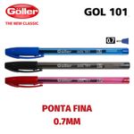 Caneta Goller Gol 0.7mm Ponta Fina - Azul, Preta e Vermelha