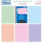 Refil Caderno Universitário Argolado Fichário Tiliflex Tilibra - Pontilhado Quadriculado Colorido