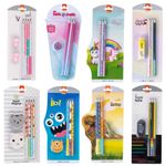 Kit Escolar BRW - Lápis + Borracha - Gatinho - Coração - Rainbow LGBT - Unicórnio - Dinossauro - Tutti Frutti