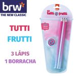 Kit Escolar BRW - Lápis + Borracha - Gatinho - Coração - Rainbow LGBT - Unicórnio - Dinossauro - Tutti Frutti