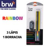 Kit Escolar BRW - Lápis + Borracha - Gatinho - Coração - Rainbow LGBT - Unicórnio - Dinossauro - Tutti Frutti