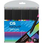 Lápis de Cor Cis Move 24 ou 12 Cores - Preto e Degradê