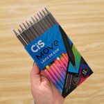 Lápis de Cor Cis Move 24 ou 12 Cores - Preto e Degradê