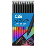 Lápis de Cor Cis Move 24 ou 12 Cores - Preto e Degradê
