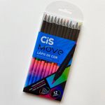 Lápis de Cor Cis Move 24 ou 12 Cores - Preto e Degradê