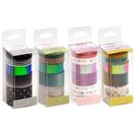 Kit 6 Fita Adesiva Washi Tape BRW Estampas e Texturas Diferentes