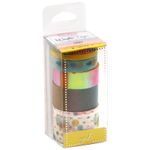 Kit 6 Fita Adesiva Washi Tape BRW Estampas e Texturas Diferentes