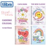Caderno Colegial Tilibra Good Vibes Capa Dura - 10 Matérias