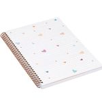 Caderno BRW Capa Dura Pautado Coração S2 - 200x275mm - Folhas Brancas