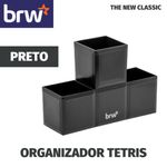 Organizador Plástico BRW Tetris - Preto, Branco, Rosa e Verde Pastel
