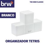 Organizador Plástico BRW Tetris - Preto, Branco, Rosa e Verde Pastel