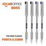 Caneta Gel Jocar Office Boss Ponta Fina 0.55mm - Azul e Preta - Executiva