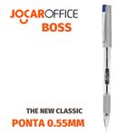 Caneta Gel Jocar Office Boss Ponta Fina 0.55mm - Azul e Preta - Executiva