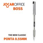 Caneta Gel Jocar Office Boss Ponta Fina 0.55mm - Azul e Preta - Executiva