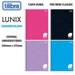 Caderno Quadriculado Universitário Capa Dura Tilibra Lunix 1 Matéria - 80 Folhas
