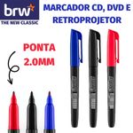 Marcador para CD, DVD e Retroprojetor BRW - Azul - Preto - Vermelho
