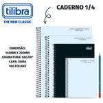 Caderno ou Caderneta Tilibra Zip Preto 1/4 ou 1/8 - 160 ou 80 Folhas