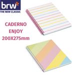 Caderno BRW Capa Dura Pautado Enjoy - 200x275mm - Folhas Coloridas e Brancas