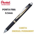 Caneta Gel Pentel Energel Permanent Ponta Fina 0.5mm Preta Luxo