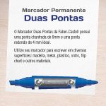 Marcador Permanente Faber Castell Duas Pontas - Ponta Redonda e Chanfrada