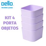 Kit Porta Objetos Dello Tom Pastel Pequeno - Rosa, Lilás e Azul