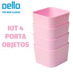 Kit Porta Objetos Dello Tom Pastel Pequeno - Rosa, Lilás e Azul