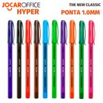 Kit Caneta Colorida Jocar Office Hyper 1mm - Estojo com 10 ou 4 Cores
