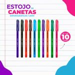 Kit Caneta Colorida Jocar Office Hyper 1mm - Estojo com 10 ou 4 Cores