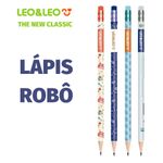 Kit Lápis com Borracha HB N°2 Leo&Leo Robô