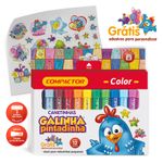 Canetinha Jumbo Compactor Galinha Pintadinha Hidrográfica 12 Cores