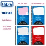 Refil para Caderno Colegial Argolado e Fichário Tiliflex Tilibra - Colorida - Cinza - Com/ Sem Pauta