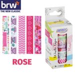 Kit 5 Fita Washi Tape BRW 15mm x 5 Metros