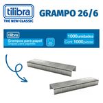 Grampo Galvanizado Tilibra 26/6 - 5000 ou 1000 unidades