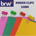 Binder Clips BRW Prendedor de Papel Colorido 32mm - Kit ou unidade