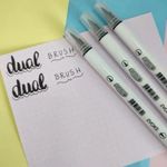 Caneta Dual Brush BRW Ponta Dupla Preta