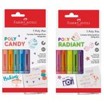 Kit Caneta Retrátil Faber Castell Poly Colors Ponta Fina 0.7mm - Estojo Candy ou Radiant