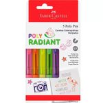 Kit Caneta Retrátil Faber Castell Poly Colors Ponta Fina 0.7mm - Estojo Candy ou Radiant