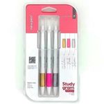 Kit Caneta NewPen Sensations Clip Grip Studygram 0.5mm - Tinta Gel Líquida