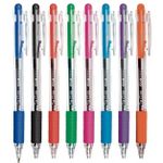 Kit Caneta Jocar Office Tip Click Ponta Fina 0.7mm Coloridas - Estojo com 8 ou 4 Canetas