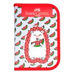 Estojo Faber Castell Mamíferos - Preguiça e Porco Espinho - Lápis de Cor + Borracha + Apontador + Caneta + Lápis + Régua